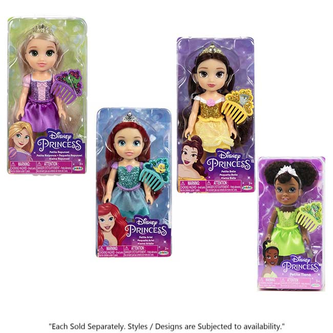 DISNEY PRINCESS PETITE DOLLS GLITTERED ASSORTED