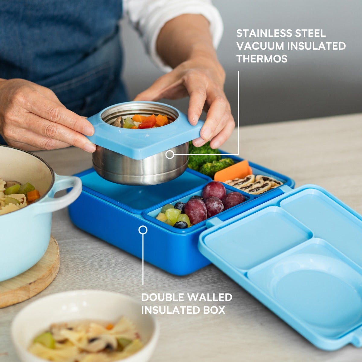 OMIELIFE BOX THERMOS 250ML BLUE SKY