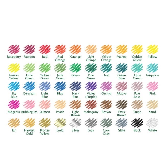 CRAYOLA LONG COLORED PENCILS 50 COUNT