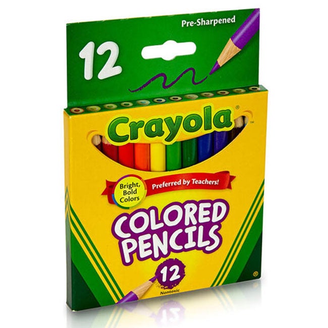 CRAYOLA 12-COUNT SHORT COLORED PENCILS