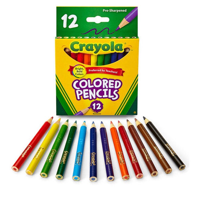 CRAYOLA 12-COUNT SHORT COLORED PENCILS