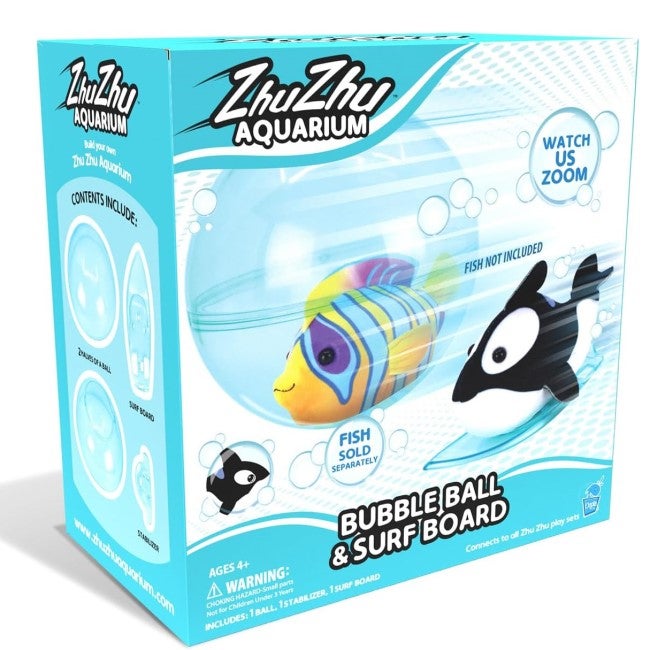 ZHUZHU AQUARIUM BUBBLE BALL AND SURFBOARD PLAYSET