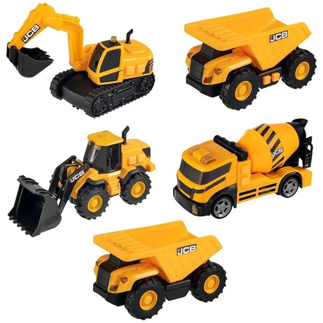 TEAMSTERZ JCB LIGHT AND SOUND CONSTRUCTION VEHICLES 5-PACK
