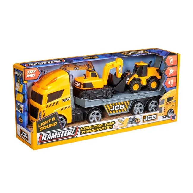TEAMSTERZ JCB LIGHT & SOUND CONSTRUCTION TRANSPORTER VEHICLE