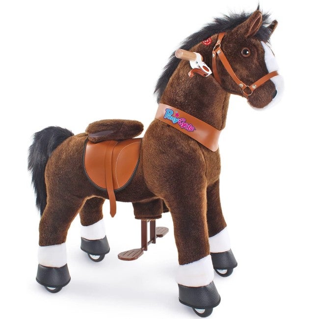 PONYCYCLE CHOCO BROWN HORSE RIDE ON WITH BRAKE AND SOUND