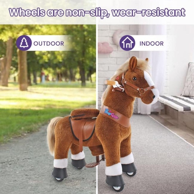 PONYCYCLE BROWN HORSE RIDE ON WITH BRAKE AND SOUND
