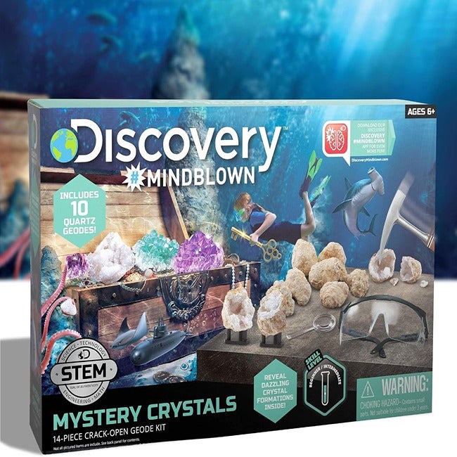 DISCOVERY KIDS MINDBLOWN MYSTERY CRYSTALS 14 PCS GEODE KIT