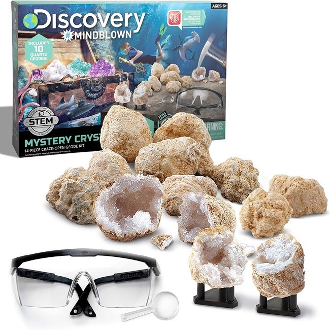 DISCOVERY KIDS MINDBLOWN MYSTERY CRYSTALS 14 PCS GEODE KIT