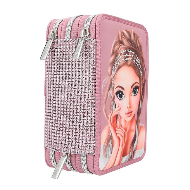 TOP MODEL TRIPLE PENCIL CASE GLITTER QUEEN