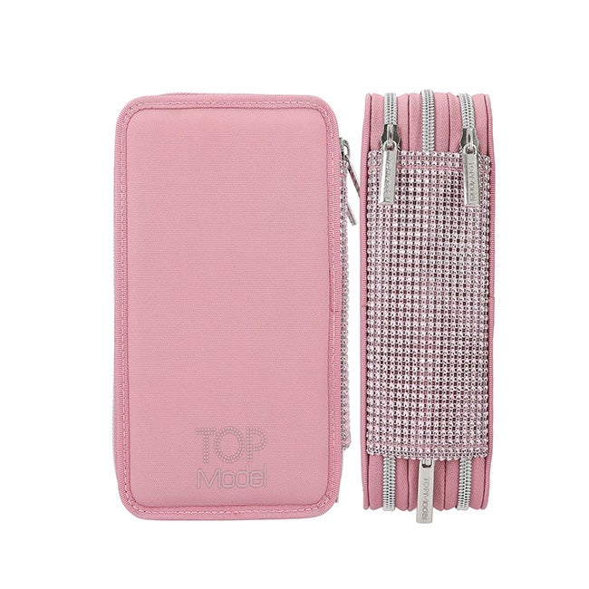 TOP MODEL TRIPLE PENCIL CASE GLITTER QUEEN