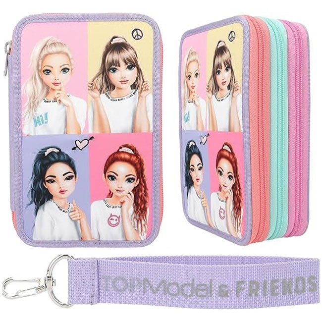 TOP MODEL SNAP SHOTS FILLED 3 COMPARTMENT PENCIL CASE