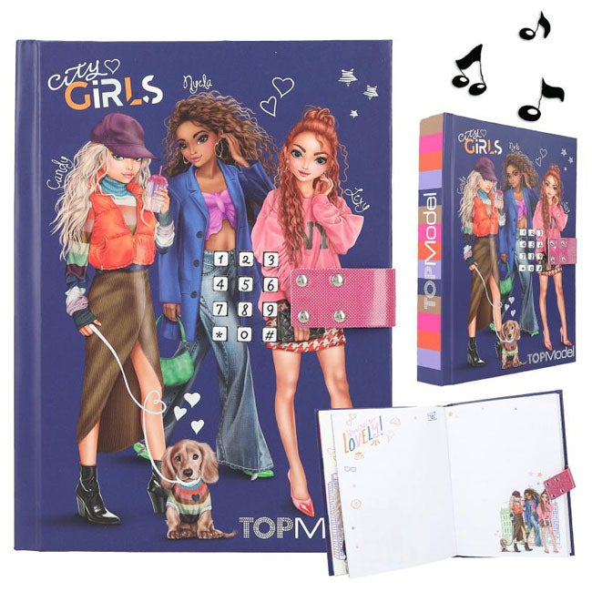 TOP MODEL CITY GIRLS DIARY WITH NUMBER CODE AND SOUND