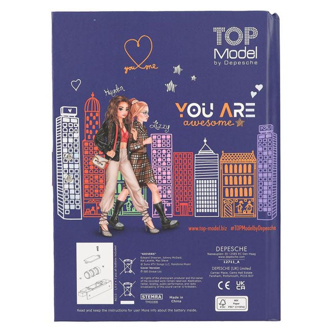 TOP MODEL CITY GIRLS DIARY WITH NUMBER CODE AND SOUND