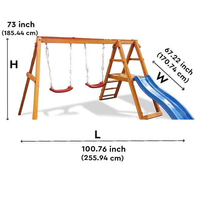 DP RIVERSIDE SWING AND SLIDE WOODEN GYMSET