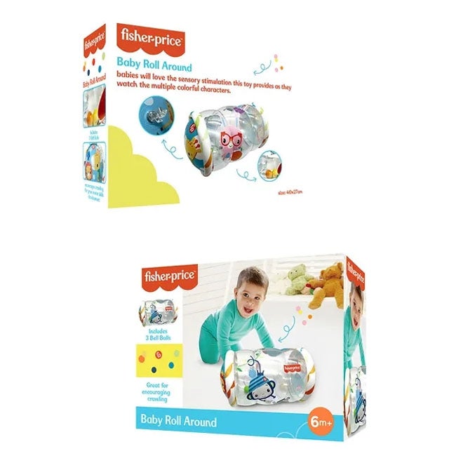 FISHER PRICE BABY ROLL AROUND TOY WITH 3 BELL BALLS