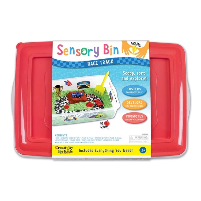 CREATIVITY FOR KIDS SENSORY BIN RACE TRACK