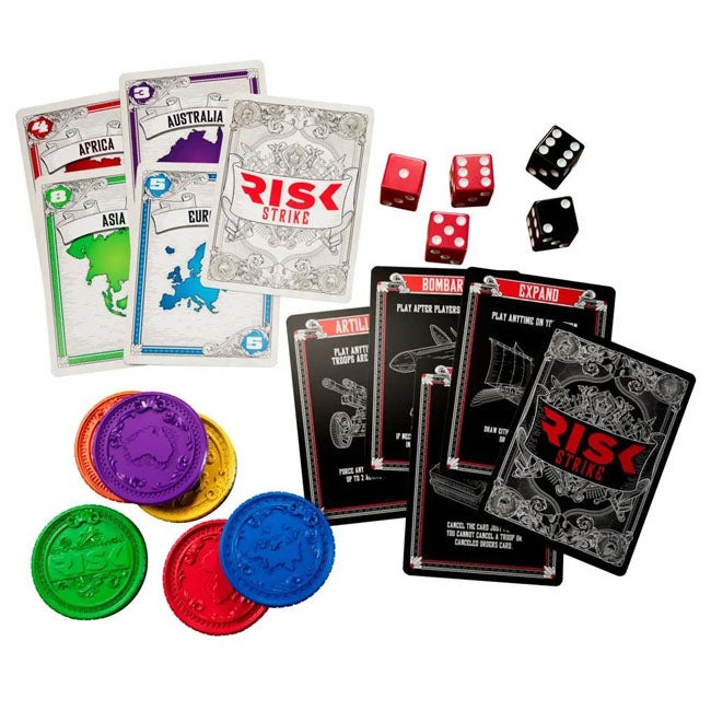 HASBRO RISK STRIKE CARDS AND DICE GAME