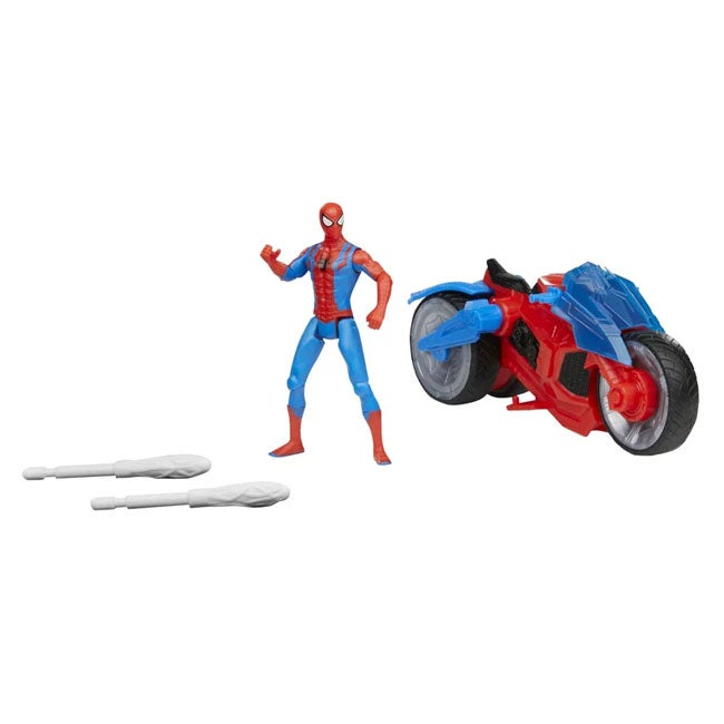 MARVEL SPIDERMAN WEB BLAST CYCLE KIDS PLAYSET