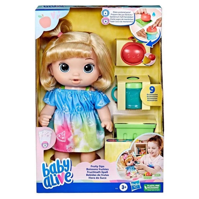 BABY ALIVE FRUITY SIPS BABY DOLL WITH ACCESSORIES