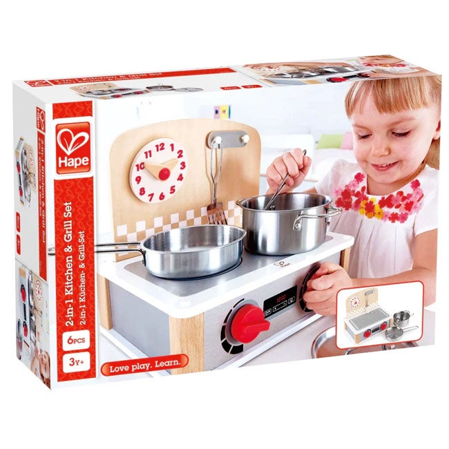 HAPE 2-IN-1 KITCHEN AND GRILL SET