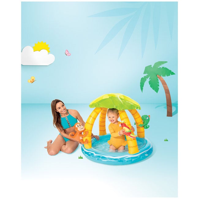 INTEX TROPICAL ISLAND BABY TODDLER POOL 102CM x 102CM x 86CM
