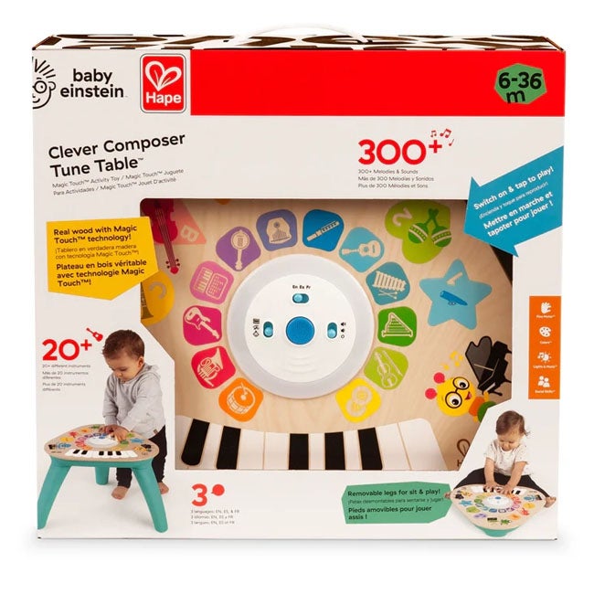 BABY EINSTEIN BY HAPE CLEVER COMPOSER WOODEN ACTIVITY TABLE