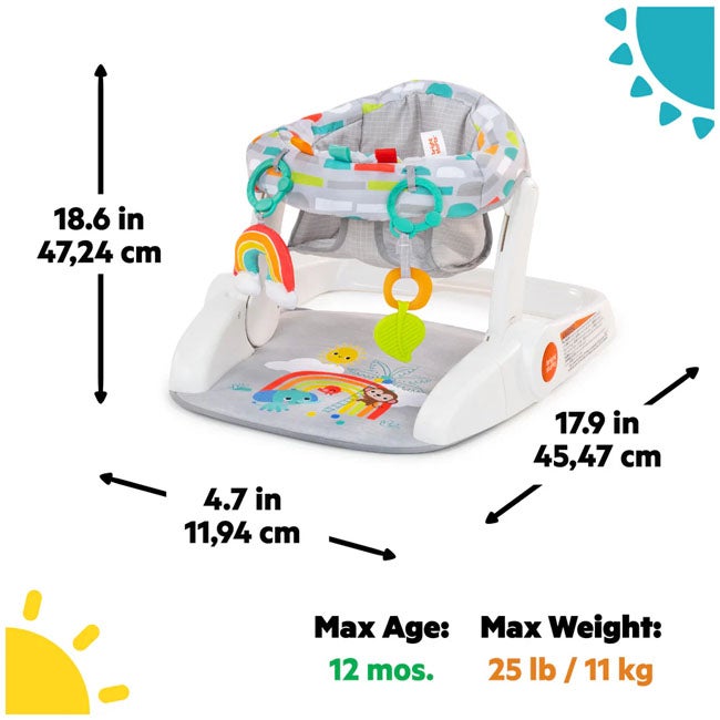 BRIGHT STARTS LEARN TO SIT 2-POSITION FLOOR SEAT PLAYFUL