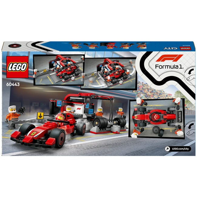 LEGO CITY F1 PIT STOP AND PIT CREW WITH FERRARI CAR