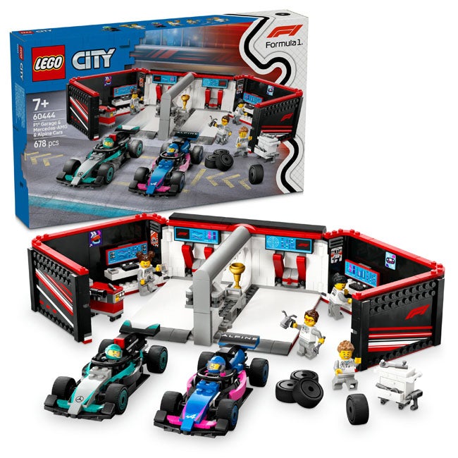 LEGO CITY F1 GARAGE AND MERCEDES-AMG AND ALPINE CARS