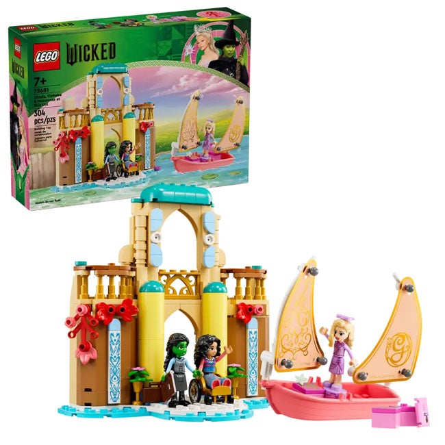 LEGO WICKED GLINDA ELPHABA AND NESSAROSE AT SHIZ UNIVERSITY