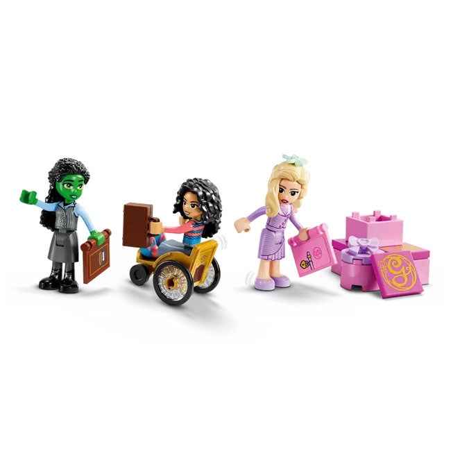LEGO WICKED GLINDA ELPHABA AND NESSAROSE AT SHIZ UNIVERSITY