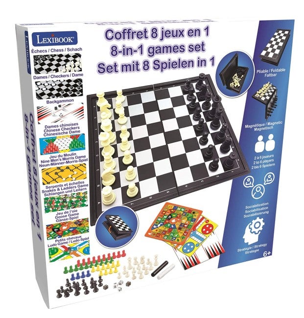 LEXIBOOK MAGNETIC 8-IN-1 BOARD GAME