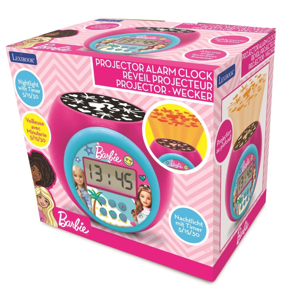 LEXIBOOK BARBIE PROJECTOR ALARM CLOCK WITH TIMER