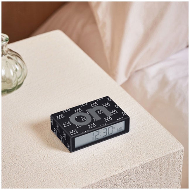 LEXON FLIP+ - X JEAN MICHEL BASQUIT TRAVEL CLOCK CROWN BLACK