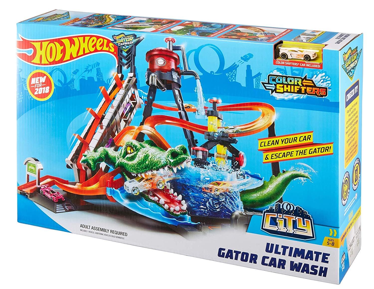 HOTWHEELS COLOR SHIFTERS ULTIMATE GATOR CARWASH PLAYSET