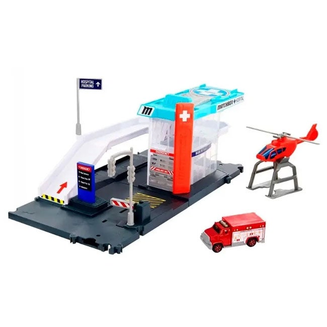 MATCH BOX ACTION DRIVERS HELICOPTER RESCUE PLAYSET