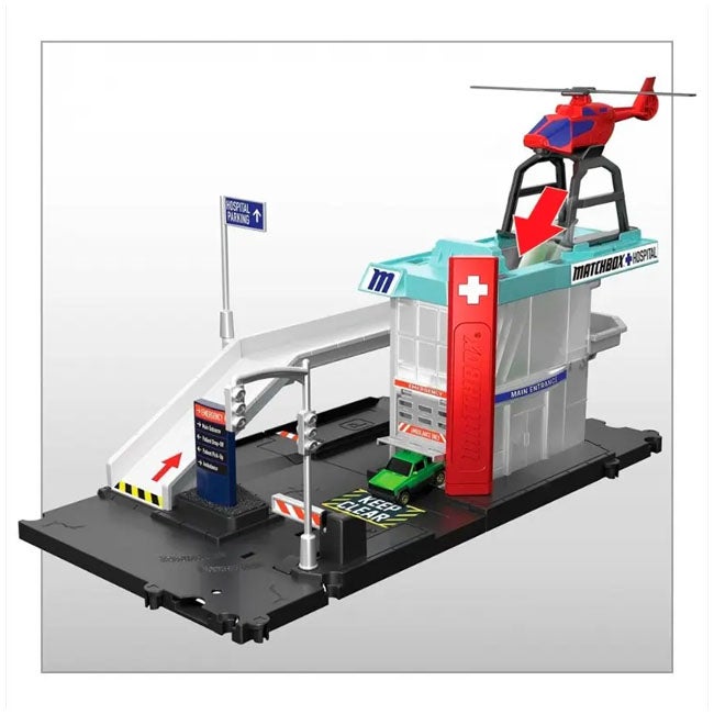 MATCH BOX ACTION DRIVERS HELICOPTER RESCUE PLAYSET