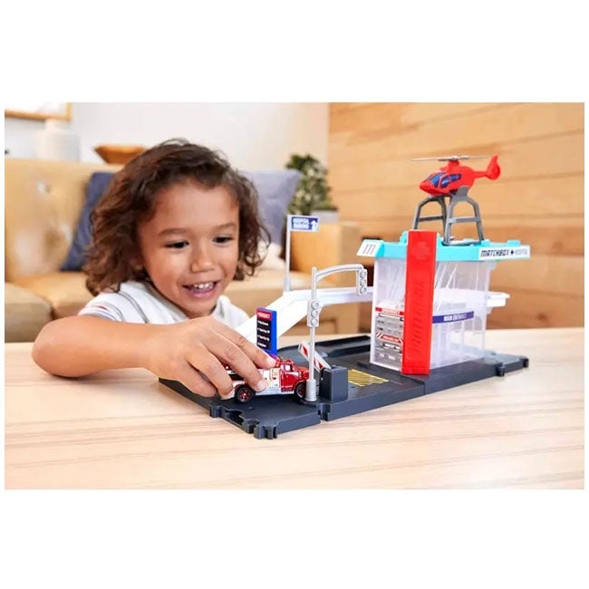 MATCH BOX ACTION DRIVERS HELICOPTER RESCUE PLAYSET