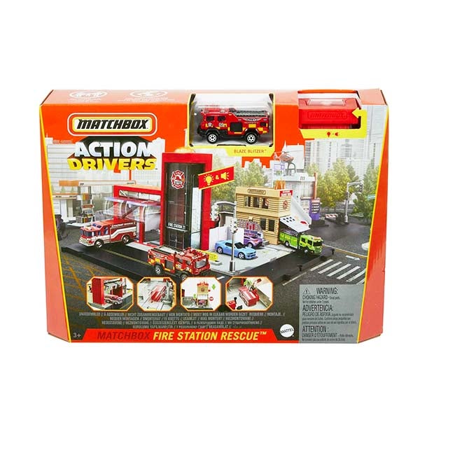 MATCHBOX ACTION DRIVERS FIRE STATION RESCUE PLAYSET