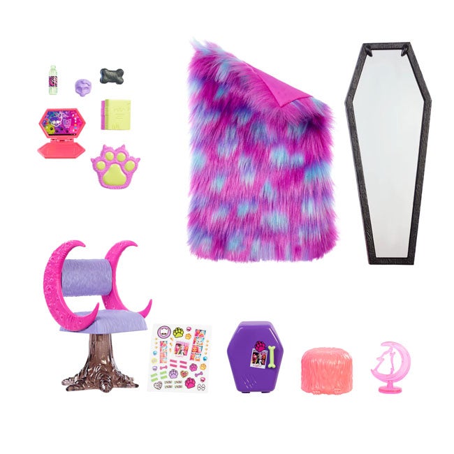 MONSTER HIGH CLAWDEEN WOLF BEDROOM PLAYSET
