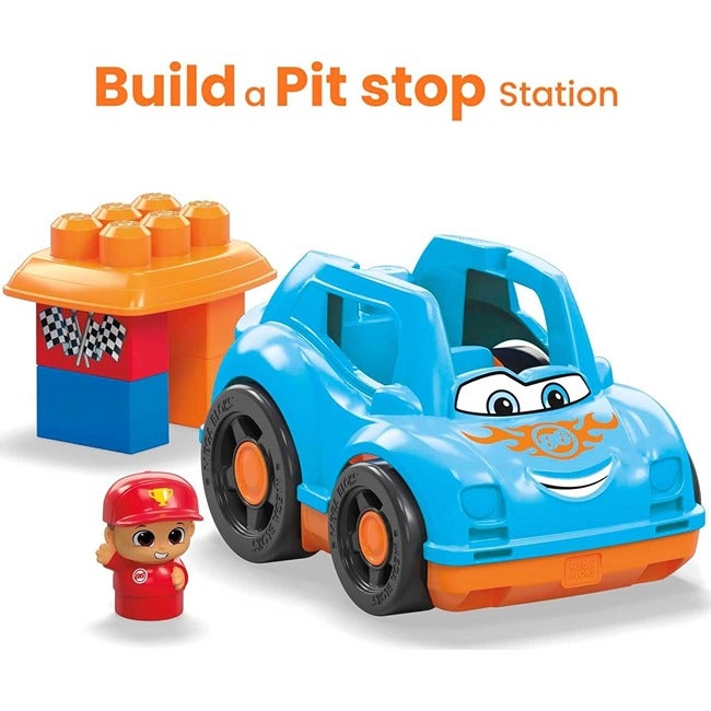 MEGA BLOKS RICKY RACE CAR BUILDING TOY