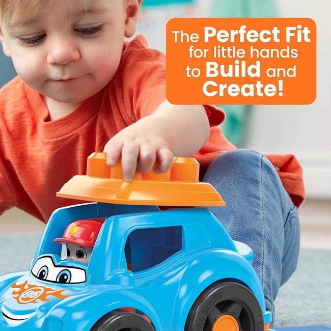 MEGA BLOKS RICKY RACE CAR BUILDING TOY