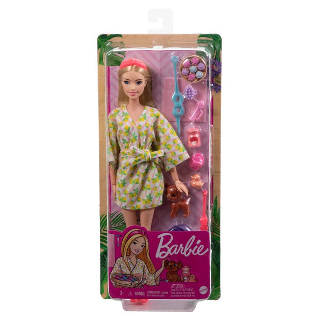 BARBIE DOLL WITH PUPPY & SELF CARE SPA DAY
