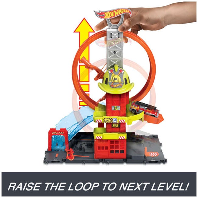 HOT WHEELS CITY SUPER LOOP FIRE STATION PLAYSET