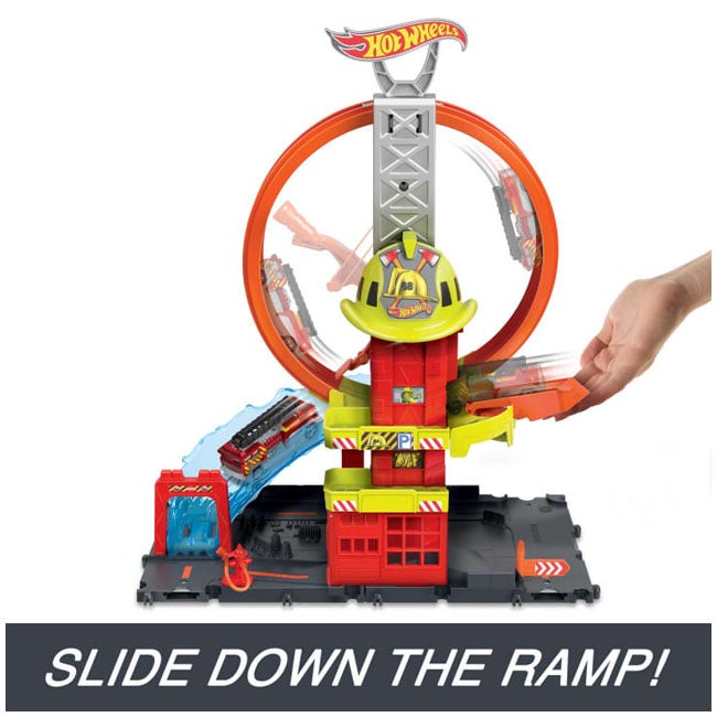 HOT WHEELS CITY SUPER LOOP FIRE STATION PLAYSET