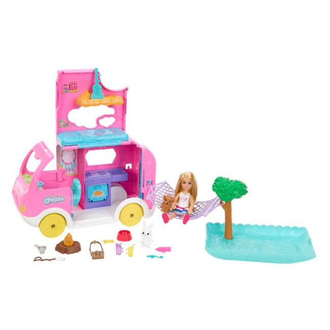 BARBIE CHELSEA 2 IN 1 CAMPER PLAYSET WITH SMALL DOLL