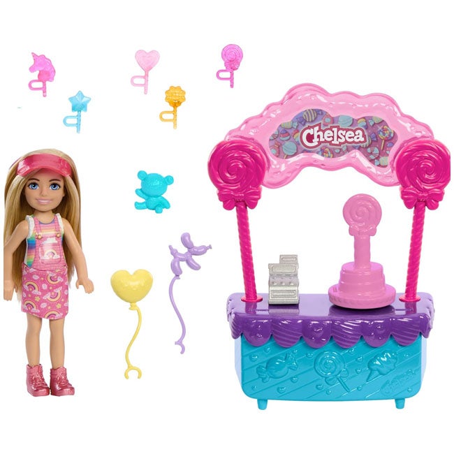 BARBIE CHELSEA DOLL AND LOLLIPOP STAND 10PCS PLAYSET