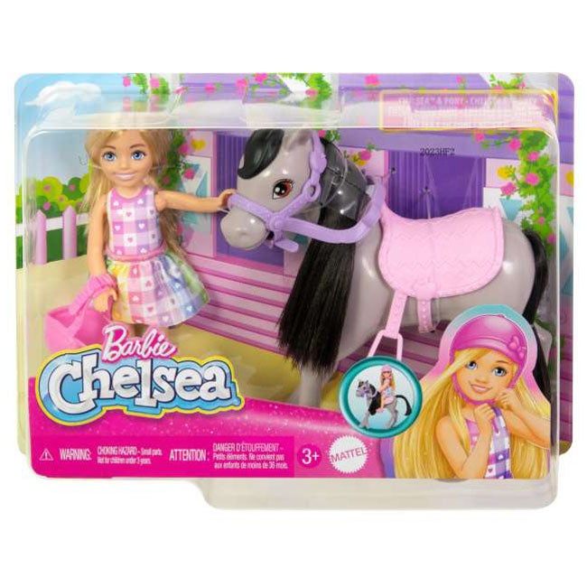 BARBIE CHELSEA DOLL AND HORSE TOY SET