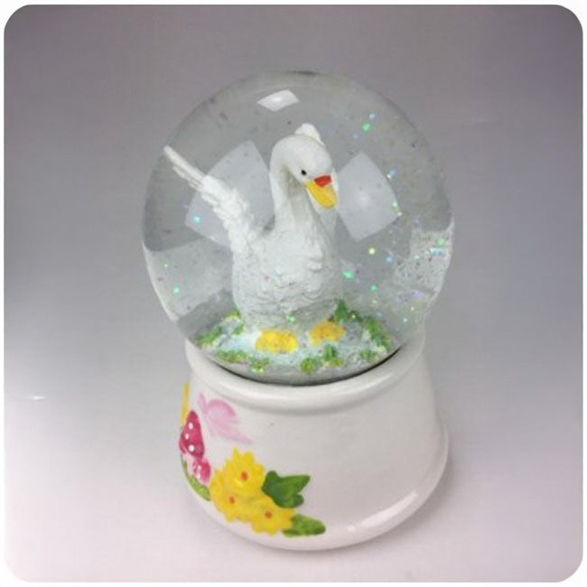 MUSICBOXWORLD GLITTER GLOBE WITH SWAN