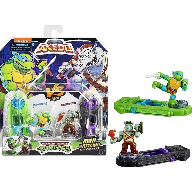 AKEDO LEGENDS TMNT LEONARDO VS ROCKSTEADY